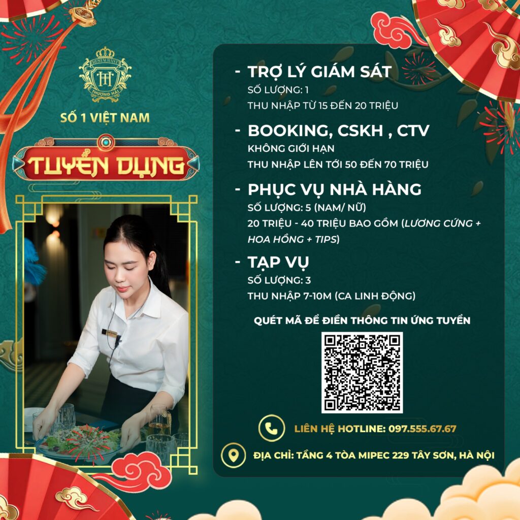 NHÀ HÀNG THƯỢNG HẢI RESTAURANT – THÔNG BÁO TUYỂN DỤNG 2026